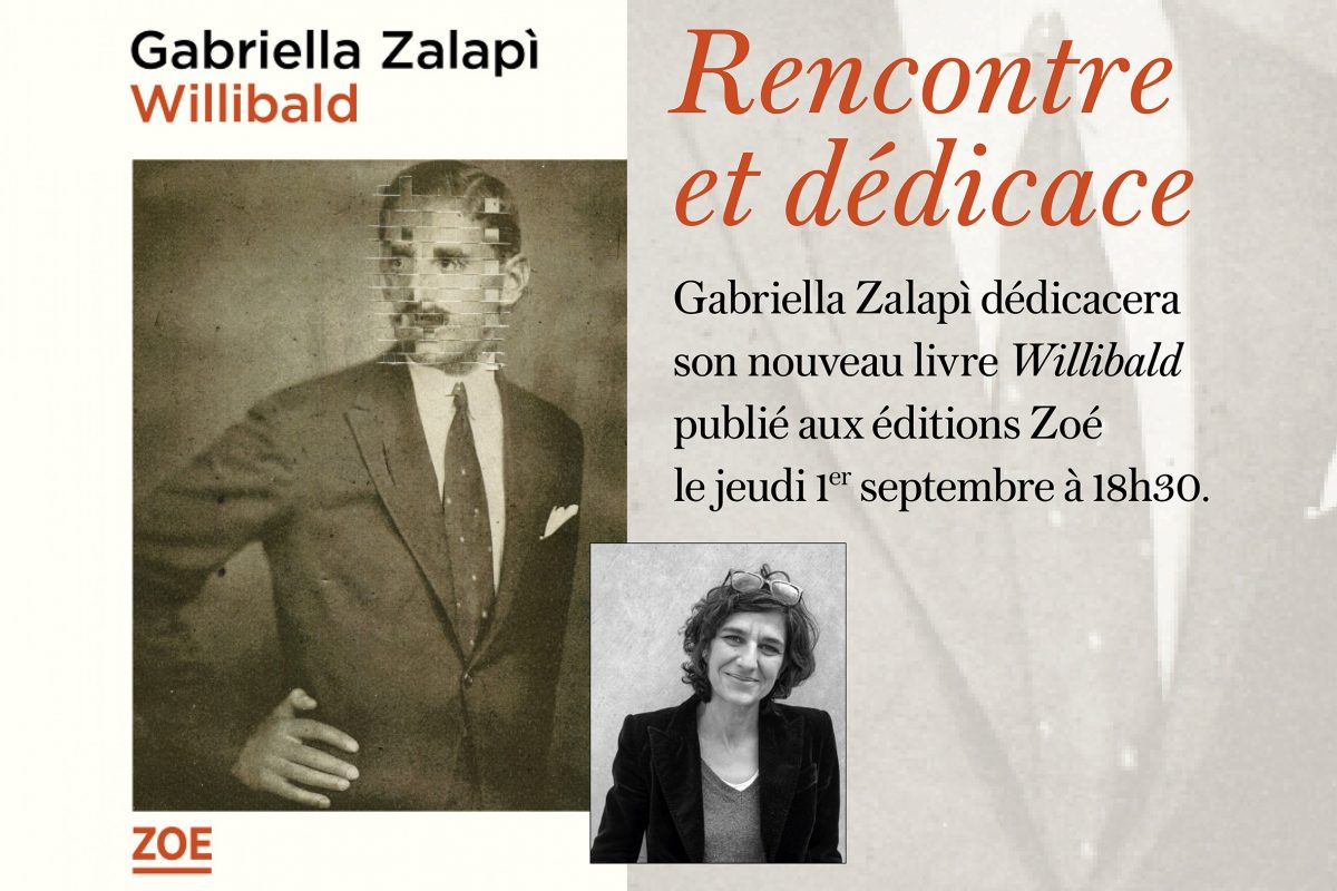 Rencontre et  dédicace avec Gabriella Zalapì le jeudi 1er septembre à 18h30