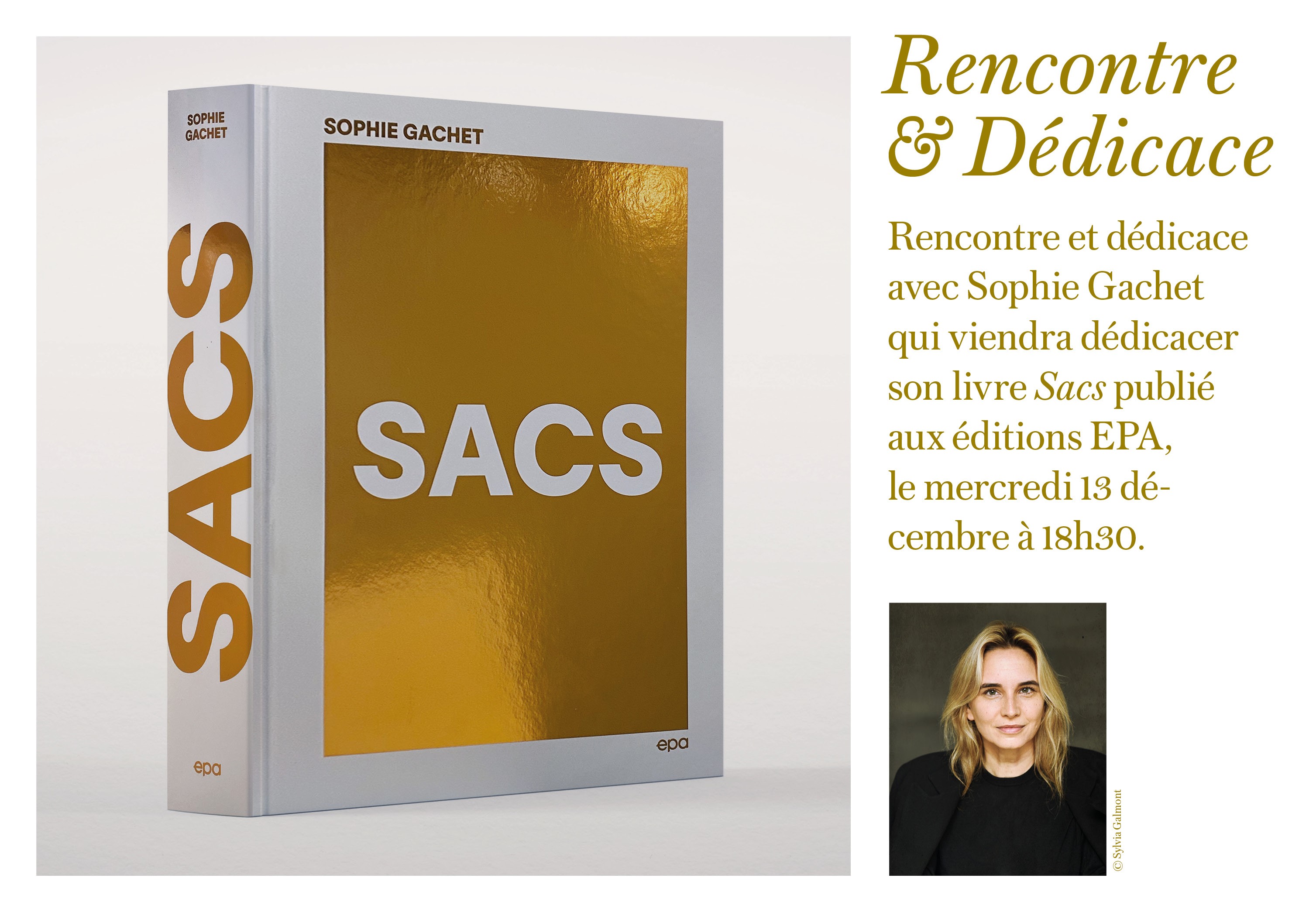 Rencontre et Dédicace avec Sophie Gachet pour son livre : Sacs publié aux  éditions Heroes EPA le mercredi 13 décembre à 18h30